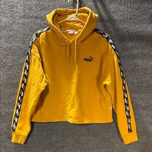 Puma Golden/Mustard Hoodie with Black Puma Sleeve Accents Women’s Medium